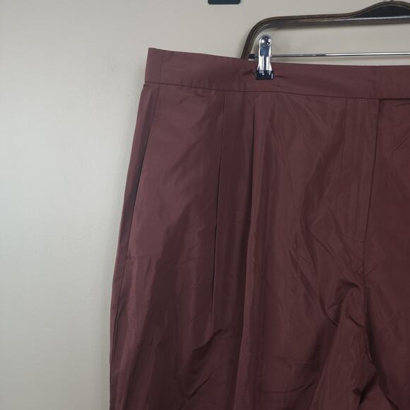 TANYA TAYLOR Kenia Pleated Wide-Leg Pants in Cinnamon Size 20 - Picture 3 of 11
